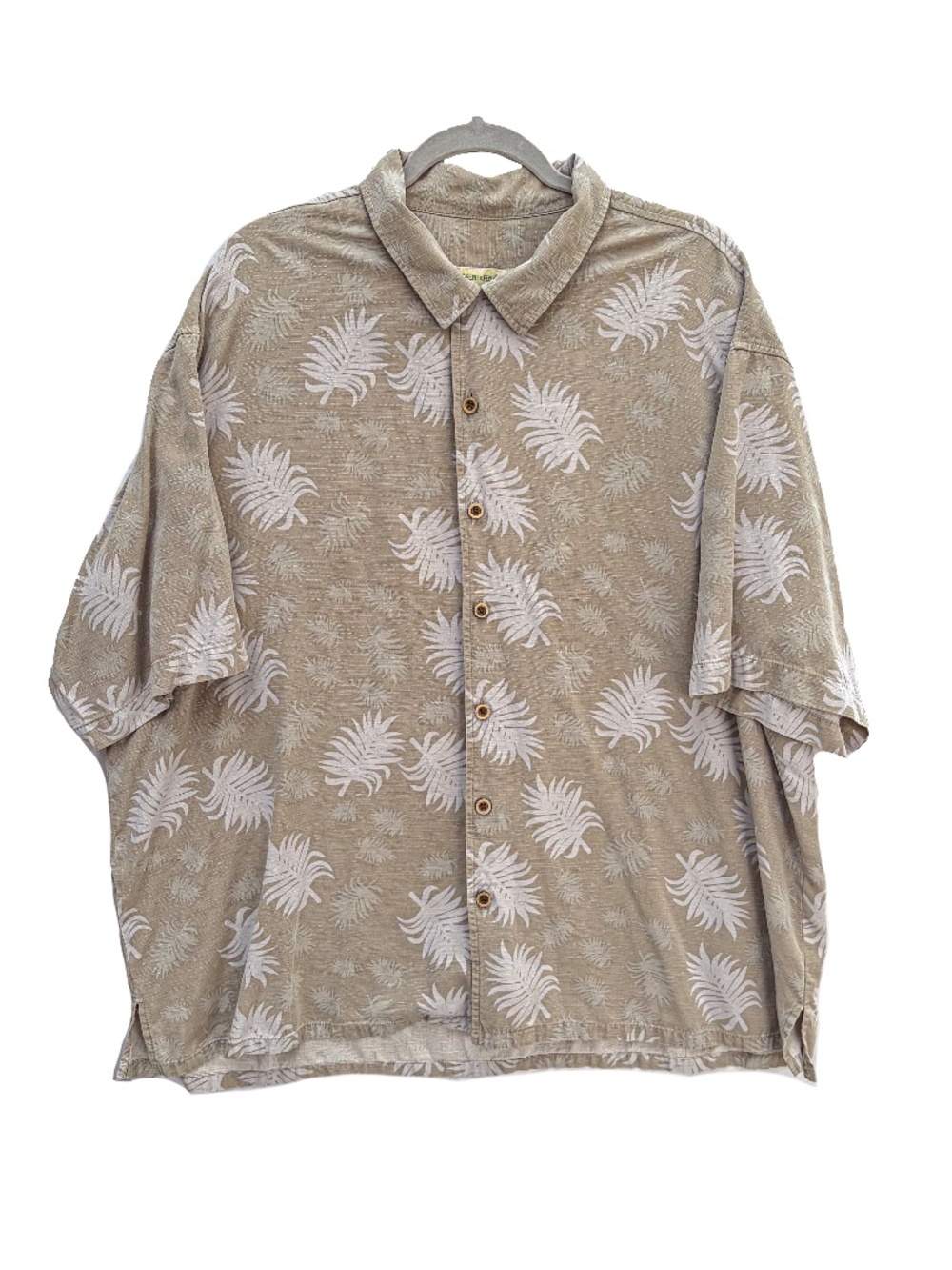 Joseph & Feiss XXL Men's Silk/Cotton Hawaiian Shirt Relaxed Tropical Leaf